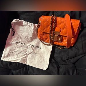 Quilted Leather MARC JACOBS Cross Body Handbag Gold Chain Tote / Shoulder Purse